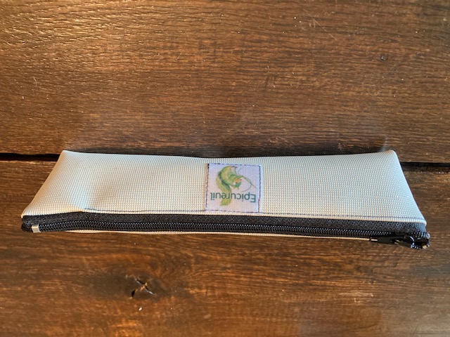 Trousses "Les essentielles" - Blanc pailleté avec zip noir